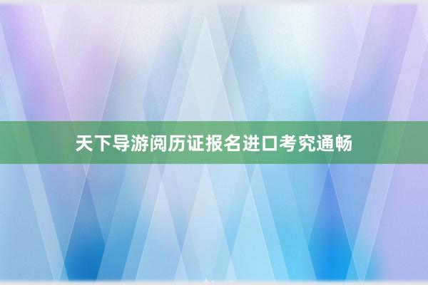 天下导游阅历证报名进口考究通畅