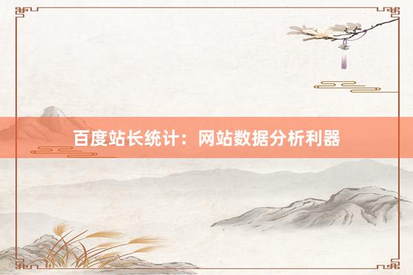 百度站长统计：网站数据分析利器